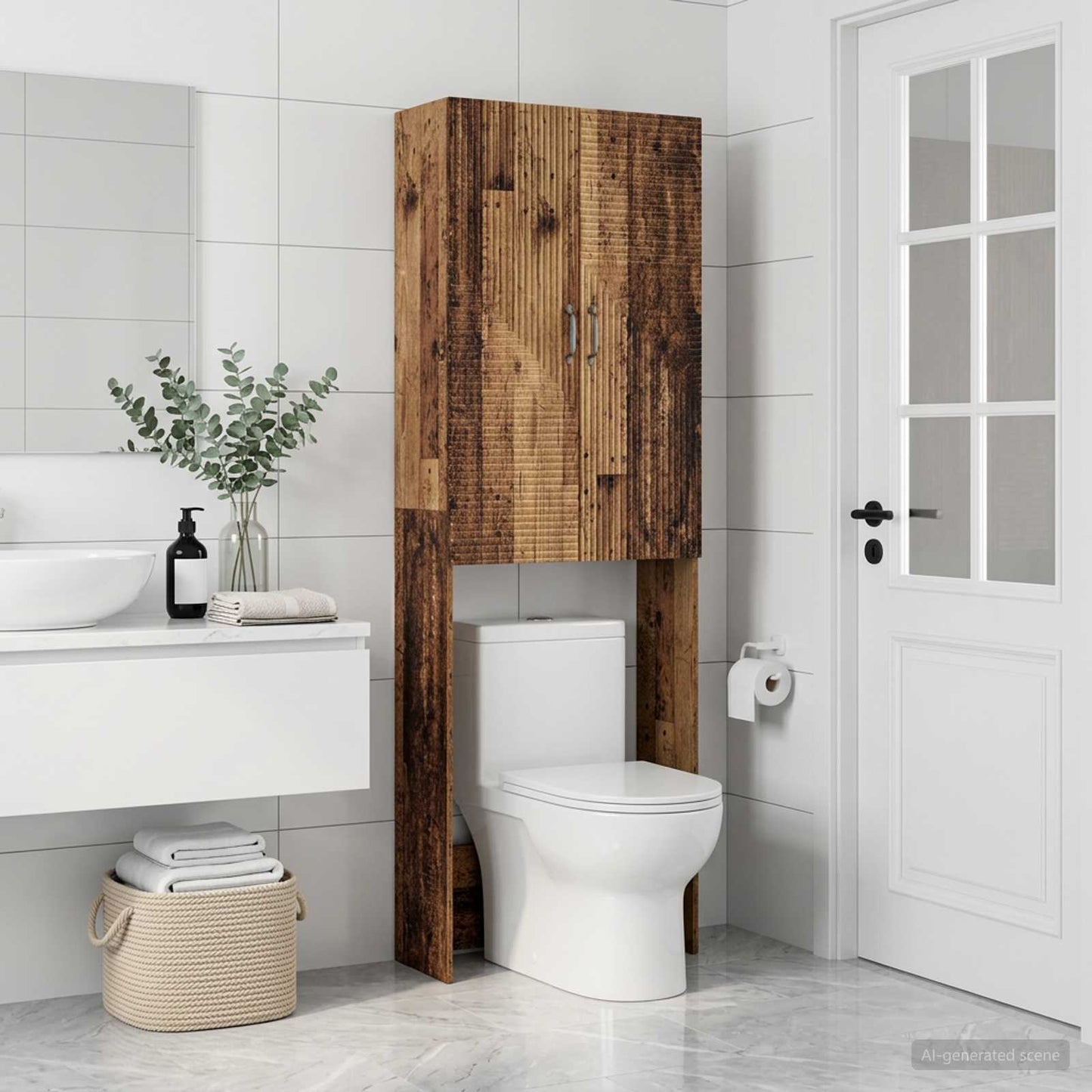 Toilet Cabinet HAARLEM Old Wood 66 x 25.5 x 190 cm