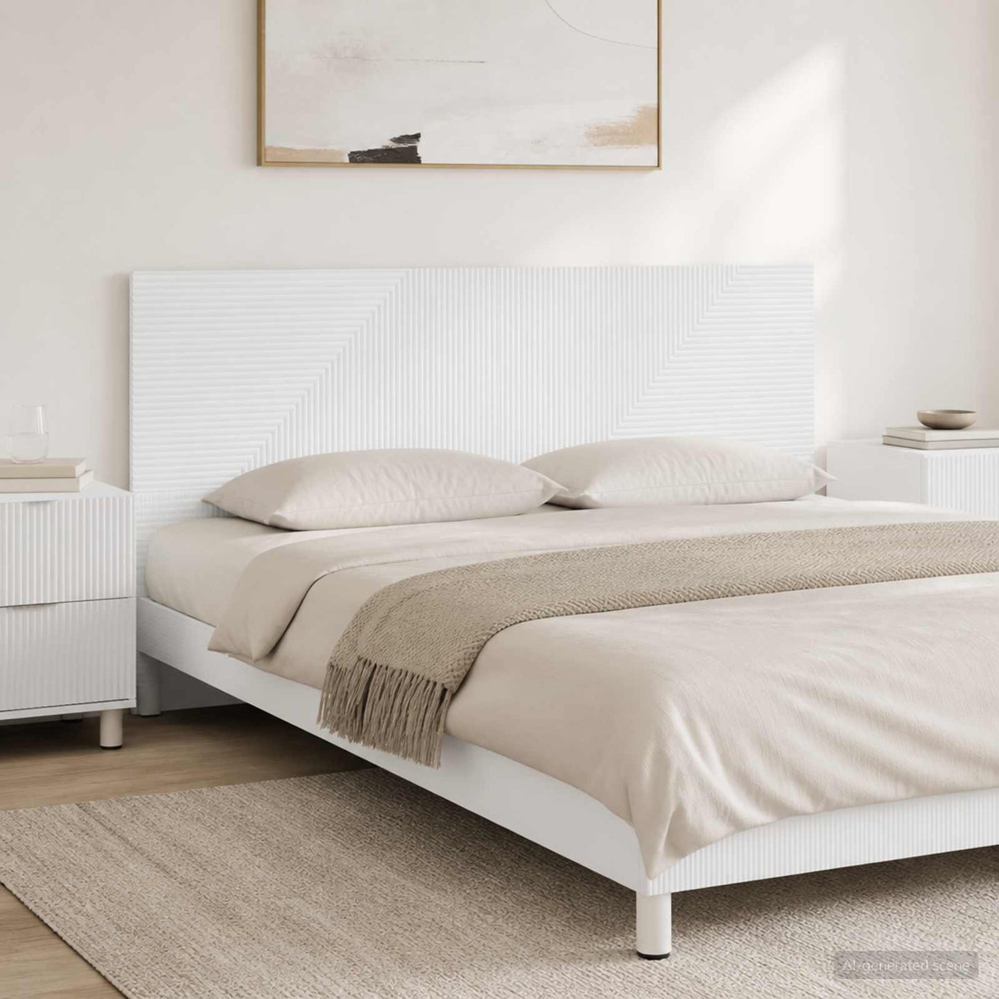 Wall-Mounted Headboard HAARLEM White Engineered Wood