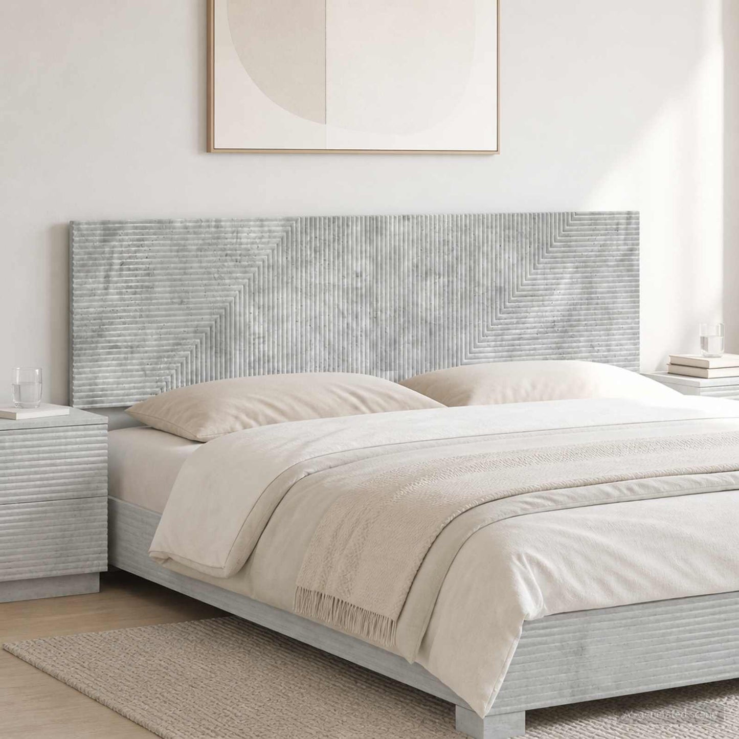 Wall-Mounted Headboard HAARLEM Concrete Grey Engineered Wood