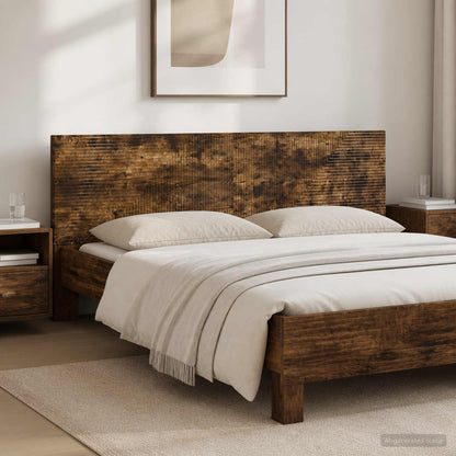 Wall-Mounted Headboard HAARLEM Smoked Oak Engineered Wood