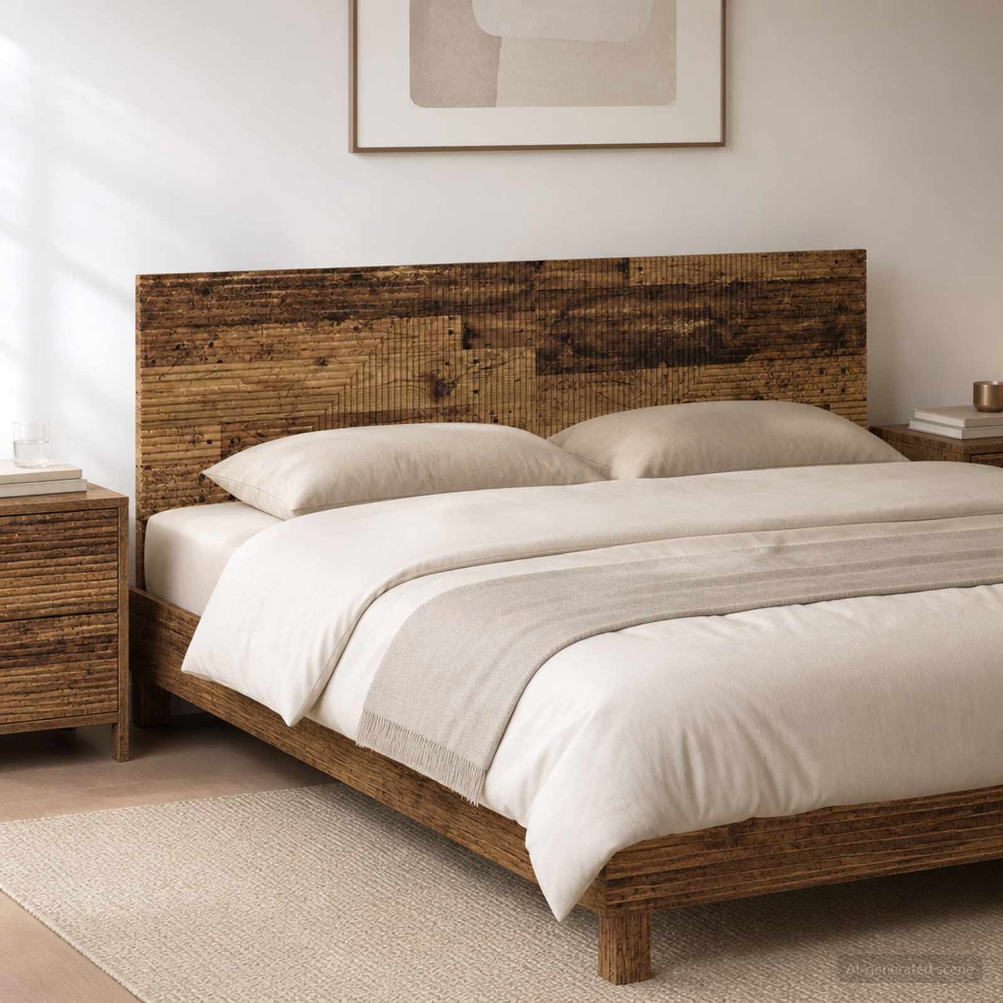 Wall-Mounted Headboard HAARLEM Old Wood Engineered Wood