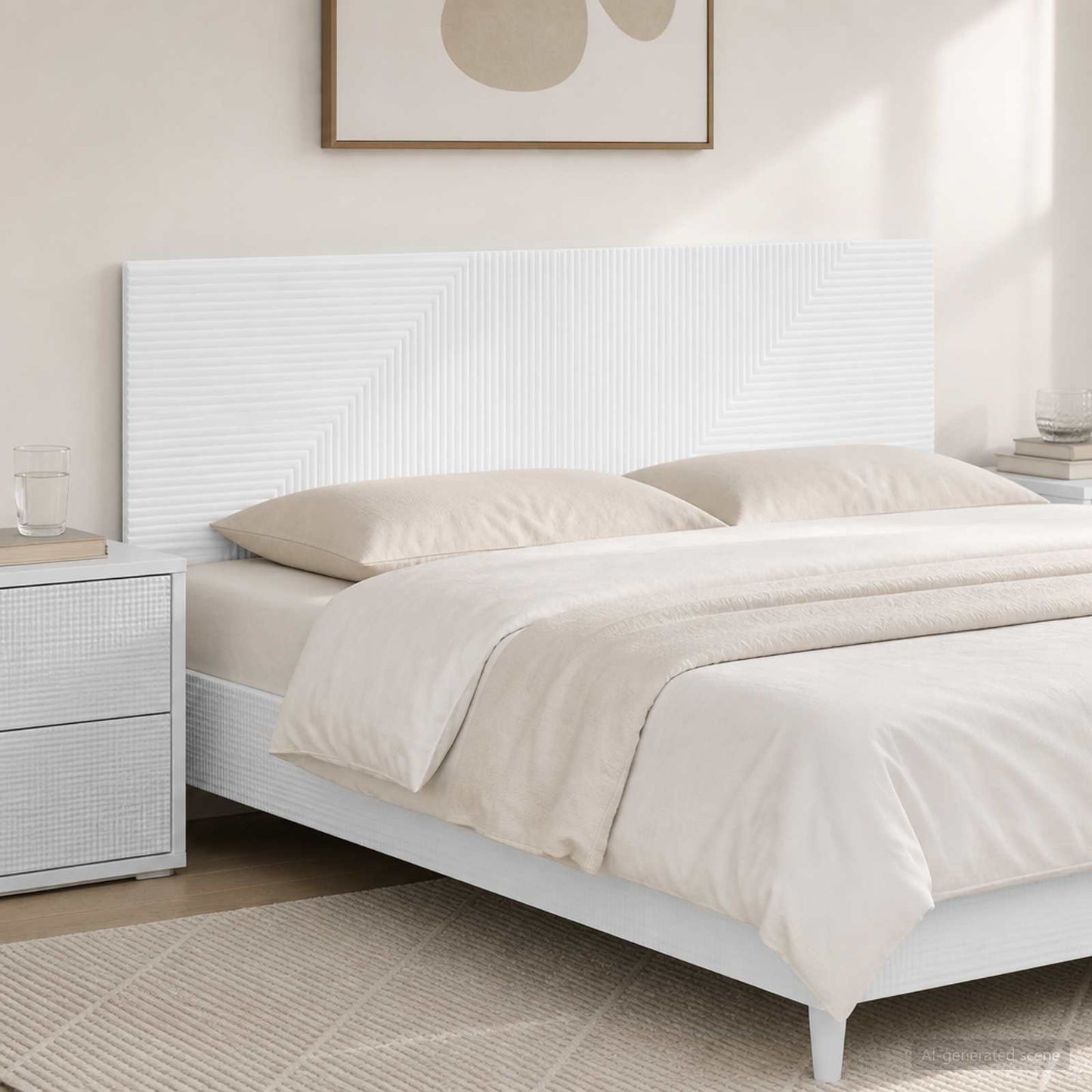 Wall-Mounted Headboard HAARLEM White Engineered Wood