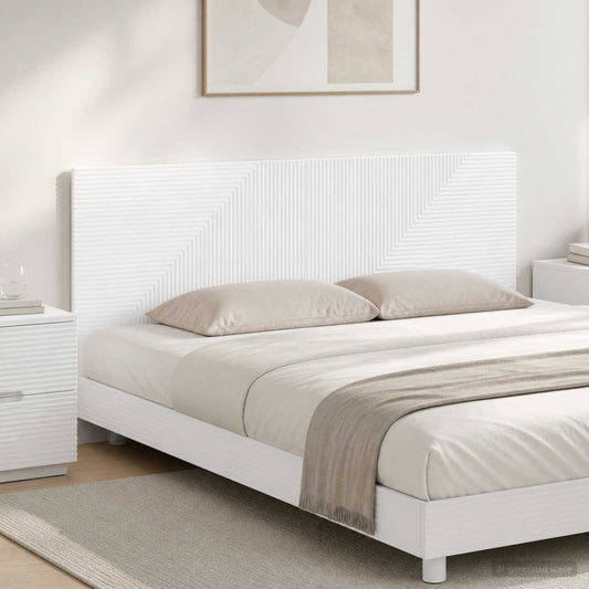 Wall-Mounted Headboard HAARLEM High Gloss White Engineered Wood