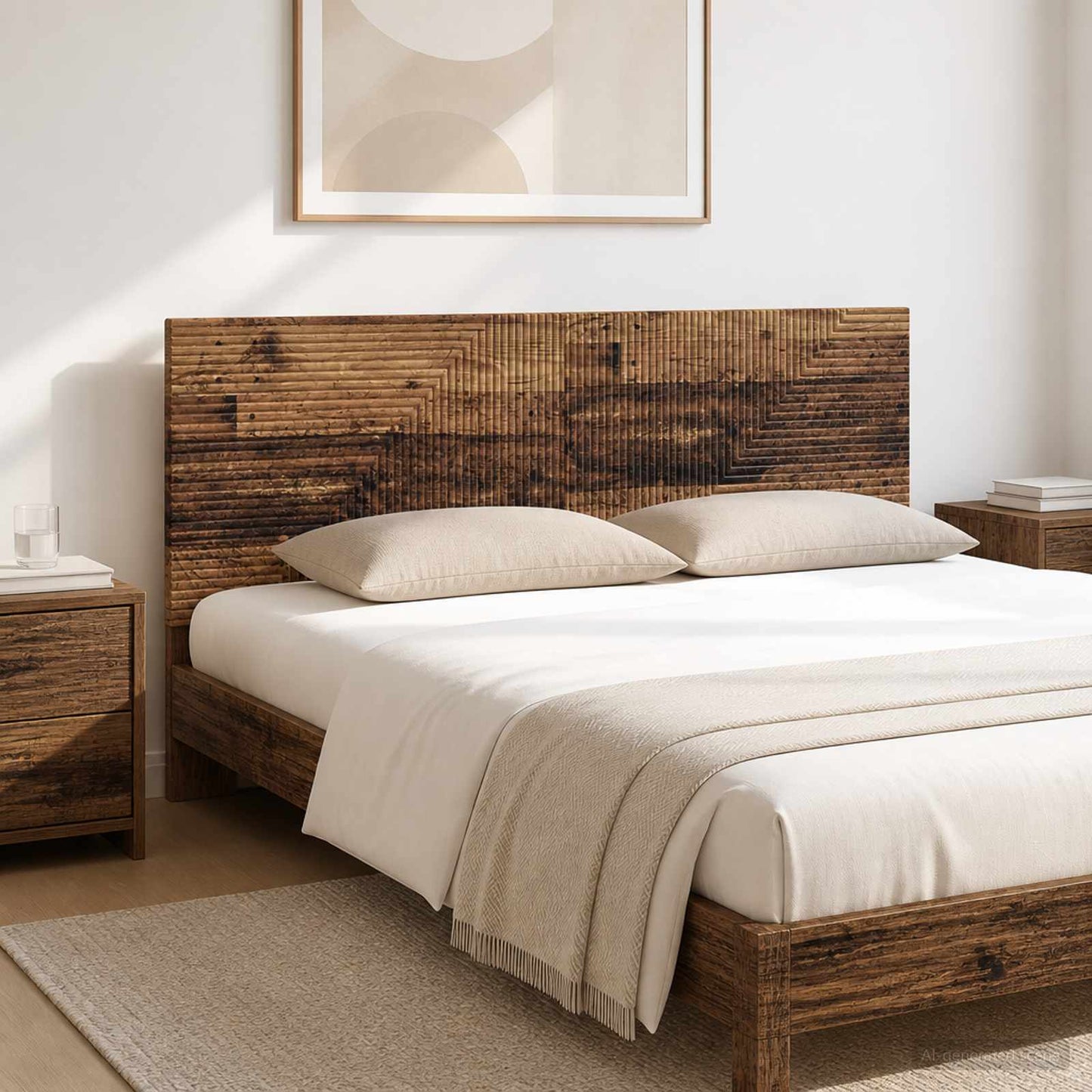 Wall-Mounted Headboard HAARLEM Old Wood Engineered Wood