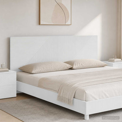 Wall-Mounted Headboard HAARLEM White Engineered Wood