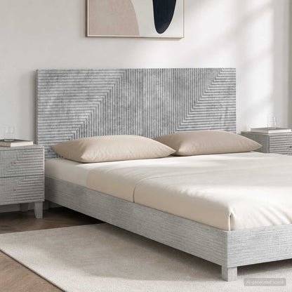 Wall-Mounted Headboard HAARLEM Concrete Grey Engineered Wood
