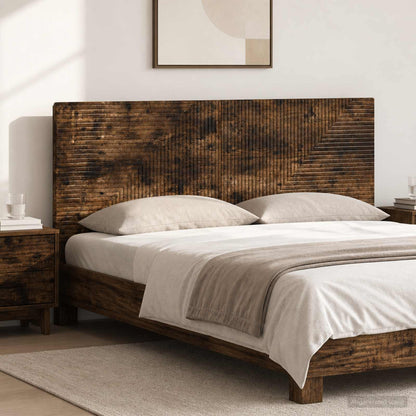 Wall-Mounted Headboard HAARLEM Smoked Oak Engineered Wood