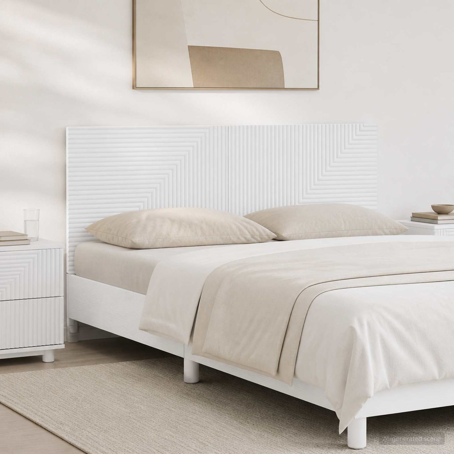 Wall-Mounted Headboard HAARLEM White Engineered Wood