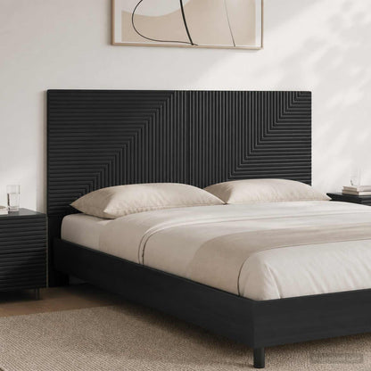 Wall-Mounted Headboard HAARLEM Black Engineered Wood