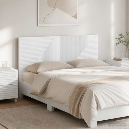 Wall-Mounted Headboard HAARLEM High Gloss White Engineered Wood