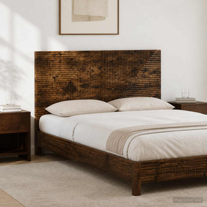 Wall-Mounted Headboard HAARLEM Smoked Oak Engineered Wood