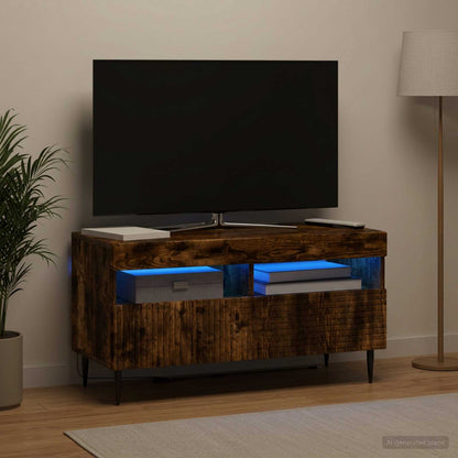 LED TV Cabinet Smoked Oak Engineered Wood
