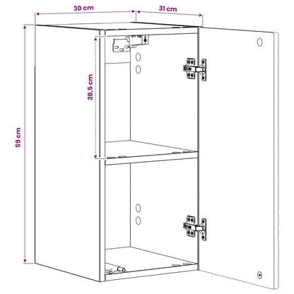 Bathroom Wall Cabinet DELFT Grey Sonoma 30 x 31 x 59 cm