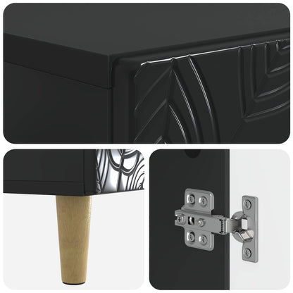 Bathroom Cabinet with Open Shelf DELFT Black 30 x 31 x 190 cm
