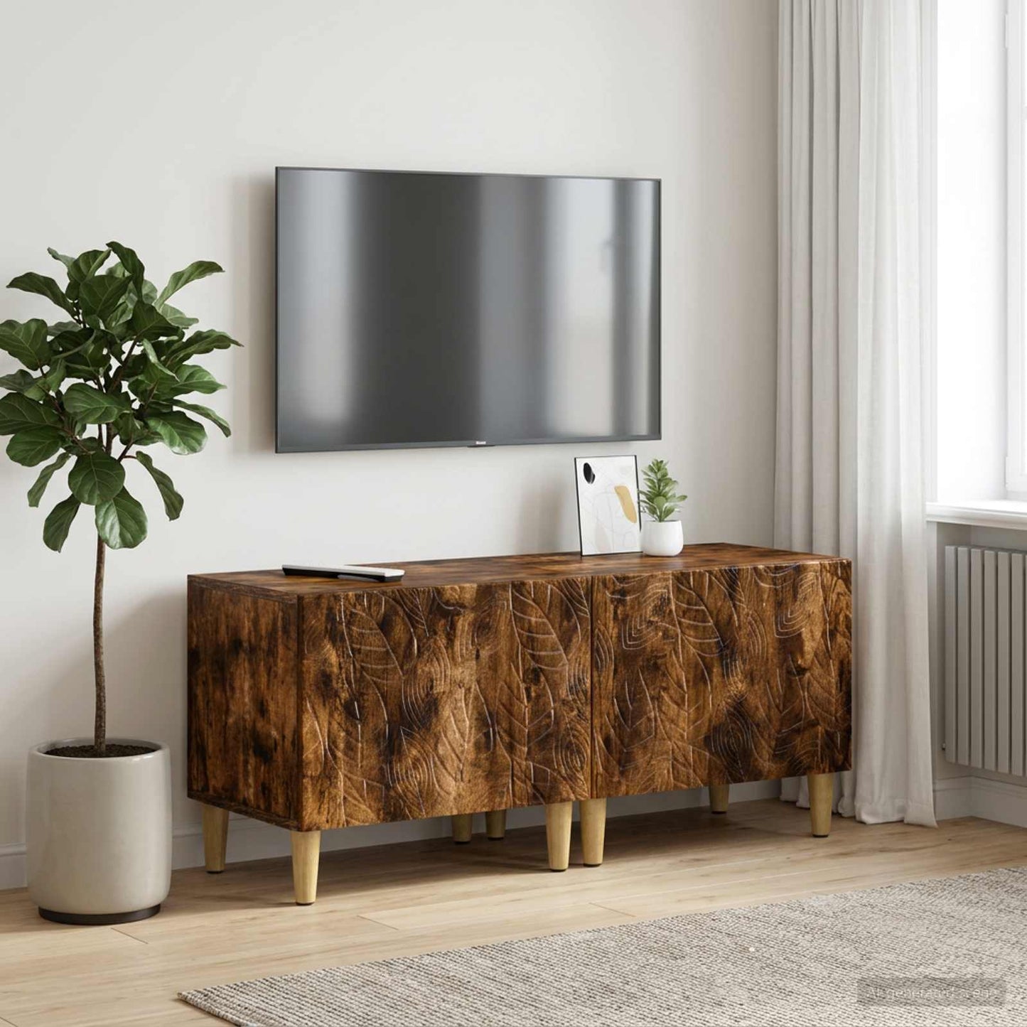 TV Cabinet Smoked Oak Engineered Wood