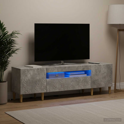 LED TV Cabinet Concrete Grey Engineered Wood