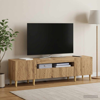 LED TV Cabinet Artisan Oak Engineered Wood
