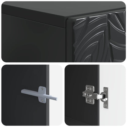 Toilet Cabinet DELFT Black 66 x 25.5 x 190 cm Engineered Wood