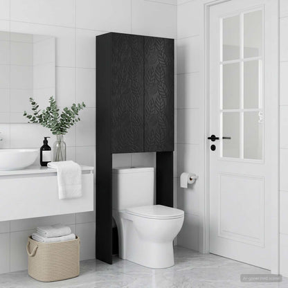 Toilet Cabinet DELFT Black 66 x 25.5 x 190 cm Engineered Wood