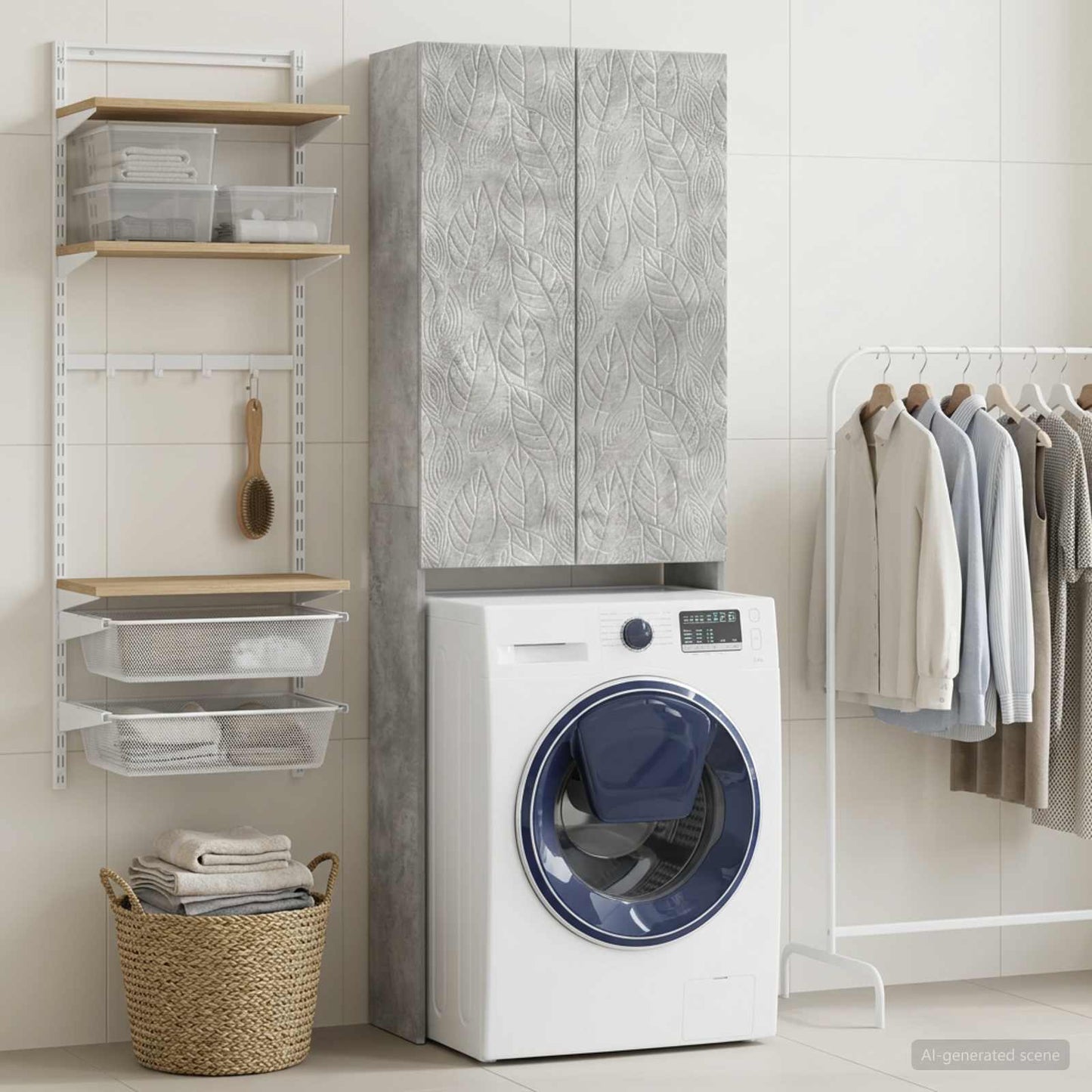 Toilet Cabinet DELFT Concrete Grey 66 x 25.5 x 190 cm