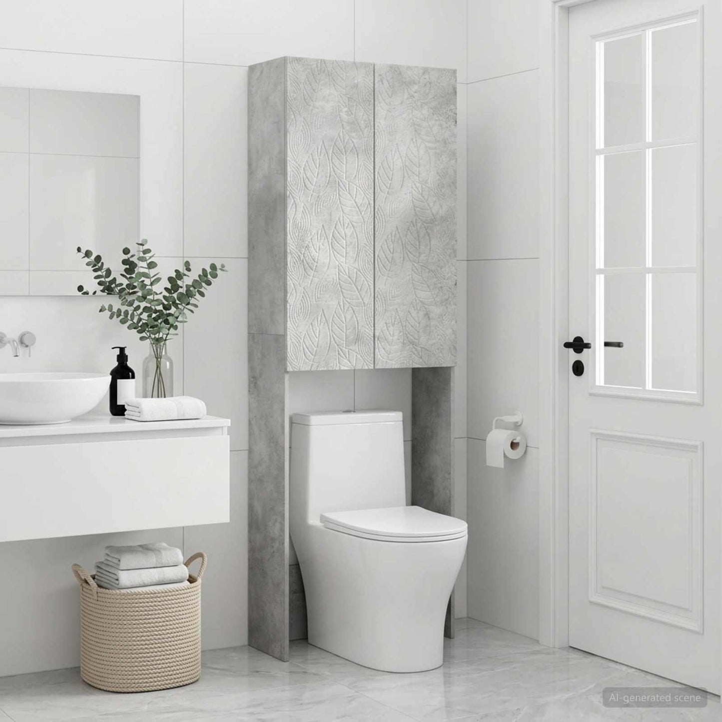 Toilet Cabinet DELFT Concrete Grey 66 x 25.5 x 190 cm