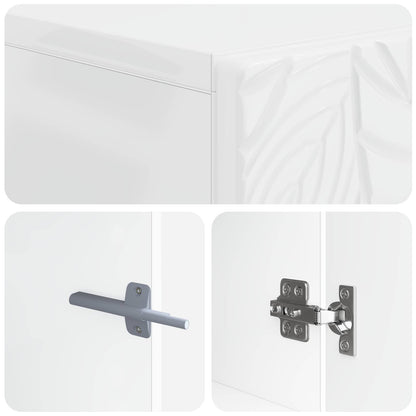 Toilet Cabinet DELFT High Gloss White 66 x 25.5 x 190 cm