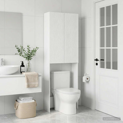 Toilet Cabinet DELFT High Gloss White 66 x 25.5 x 190 cm