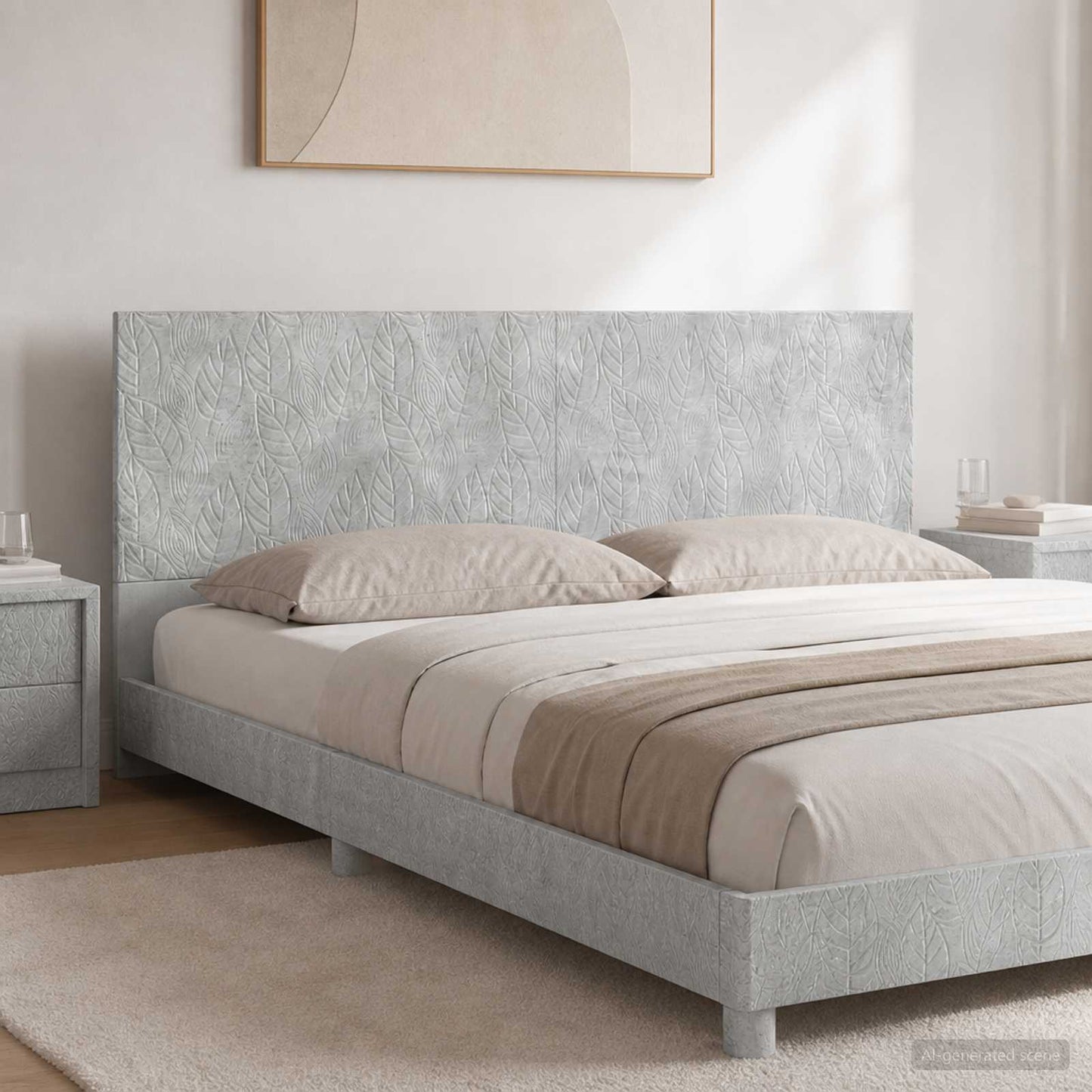 Wall-Mounted Headboard DELFT Concrete Grey Engineered Wood