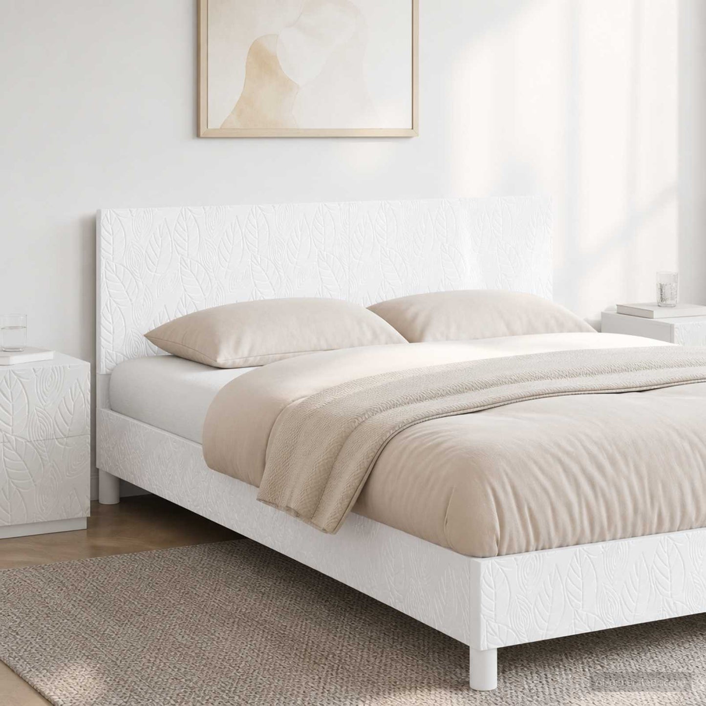 Wall-Mounted Headboard DELFT High Gloss White Engineered Wood