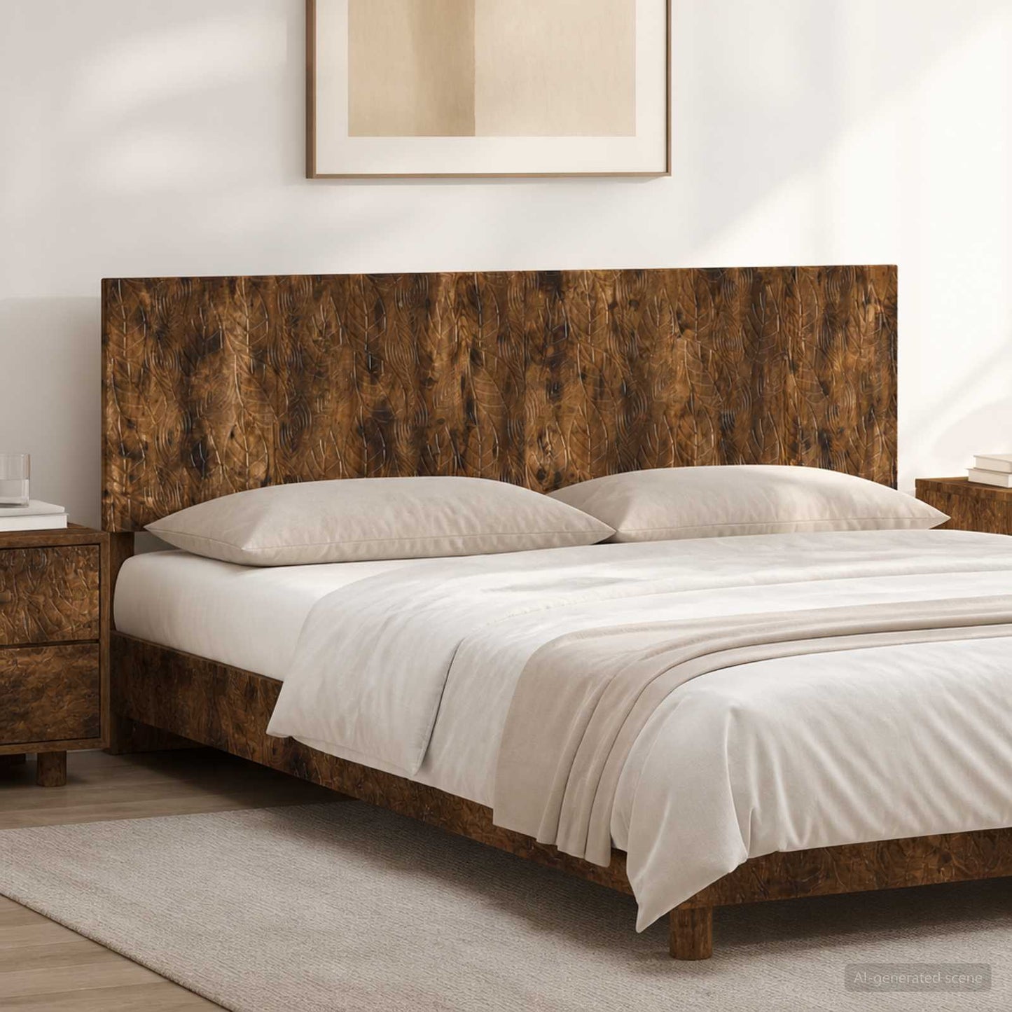 Wall-Mounted Headboard DELFT Smoked Oak Engineered Wood