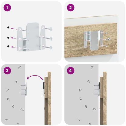 Wall-Mounted Headboard DELFT Sonoma Oak Engineered Wood