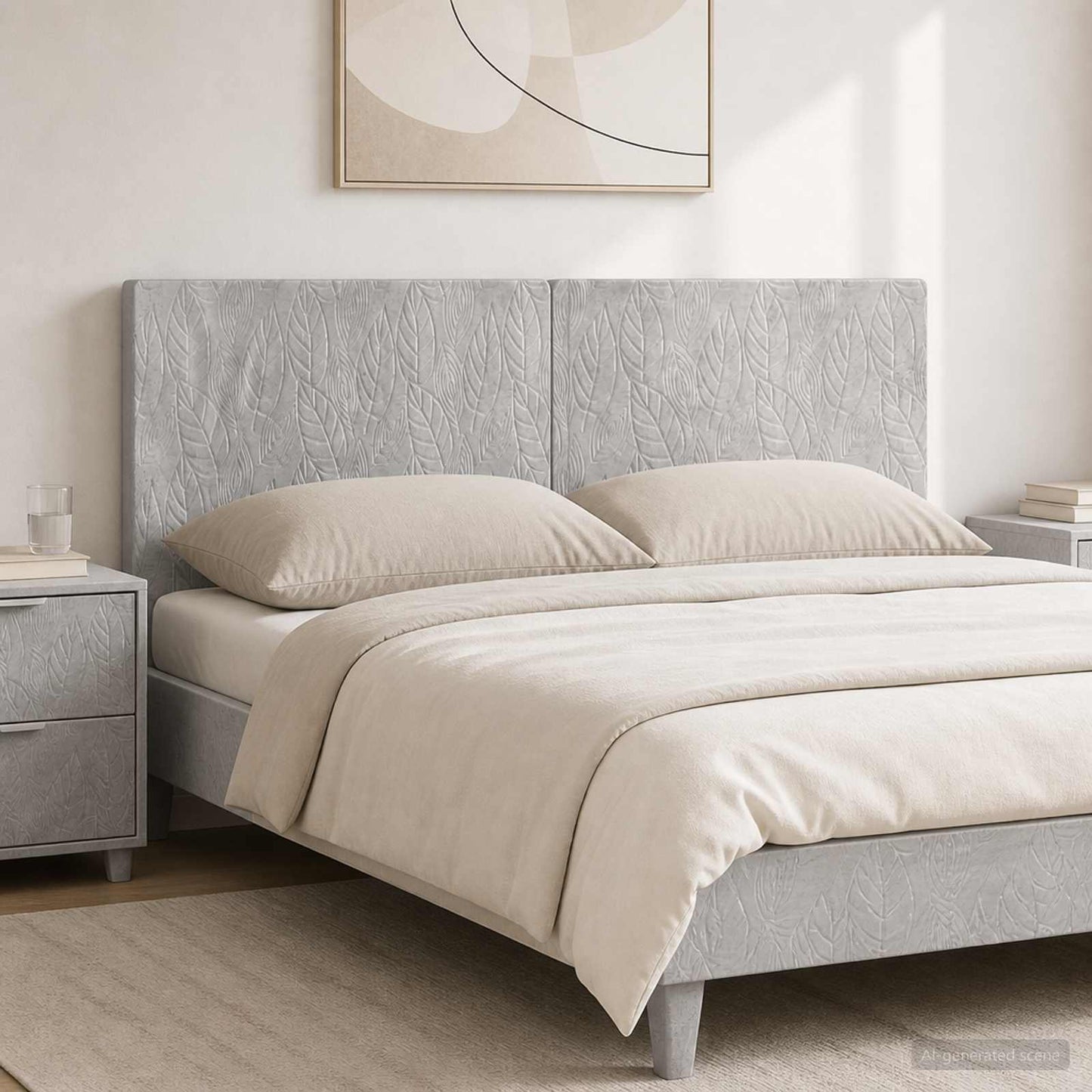 Wall-Mounted Headboard DELFT Concrete Grey Engineered Wood