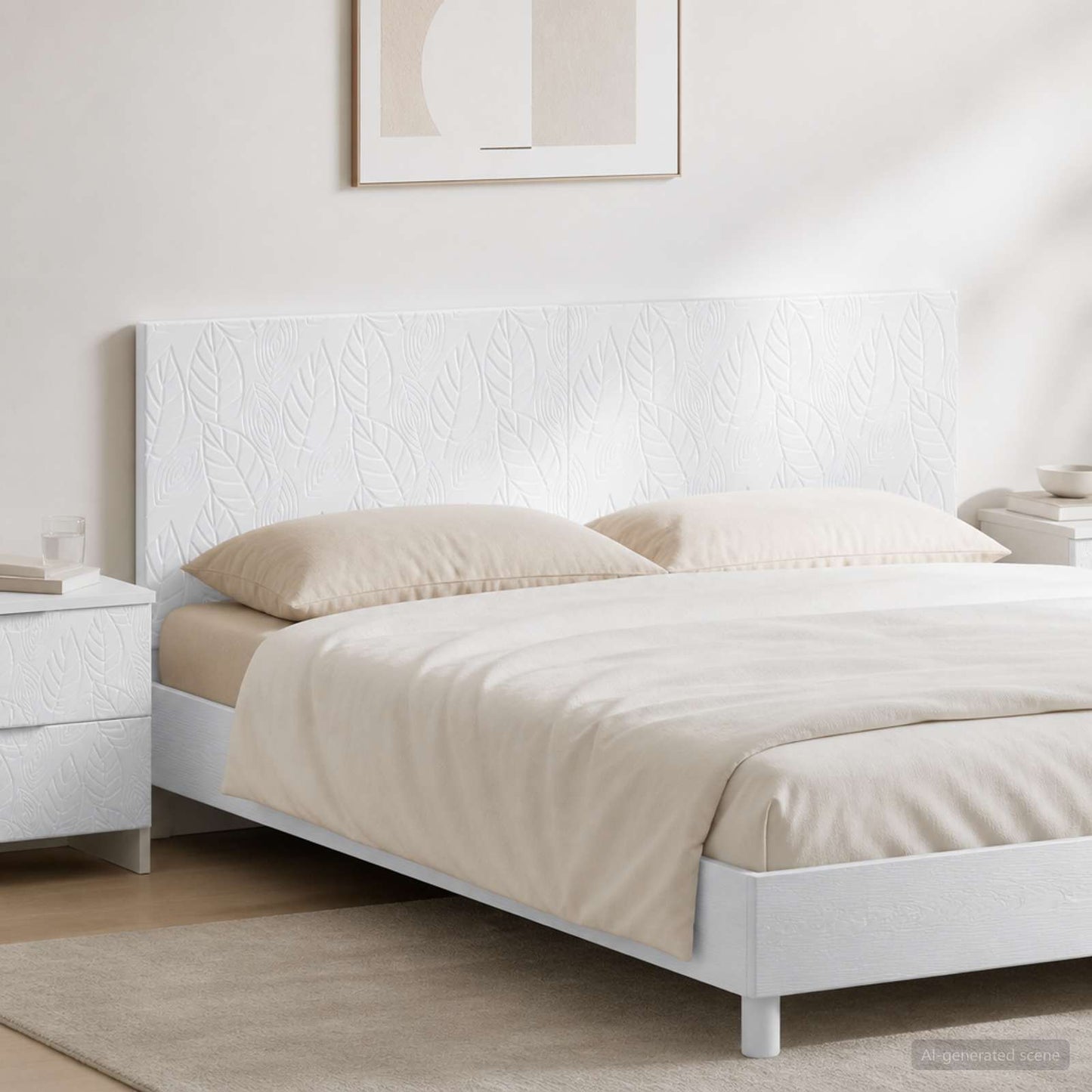Wall-Mounted Headboard DELFT High Gloss White Engineered Wood