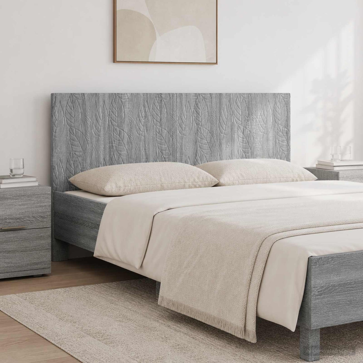 Wall-Mounted Headboard DELFT Grey Sonoma Engineered Wood