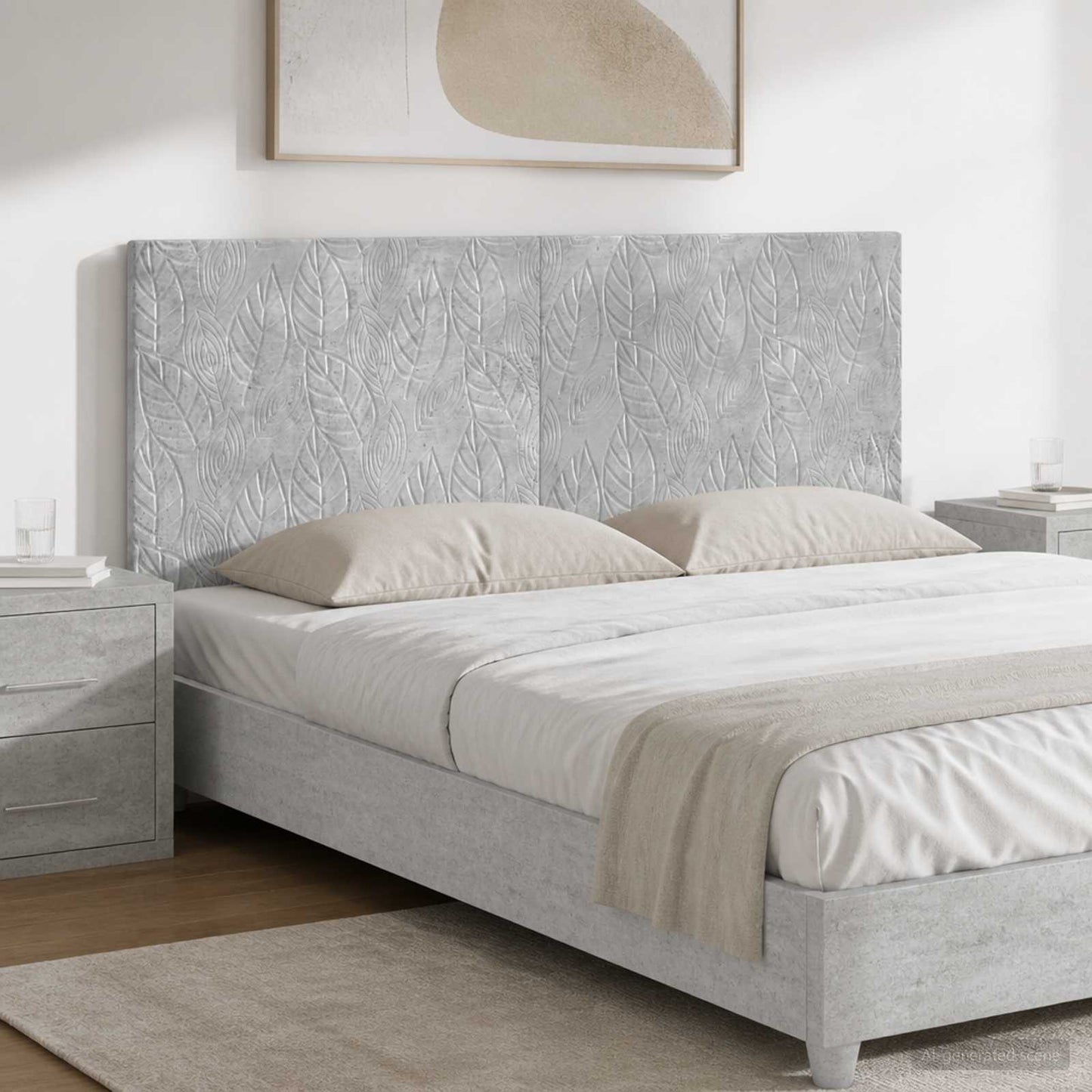 Wall-Mounted Headboard DELFT Concrete Grey Engineered Wood