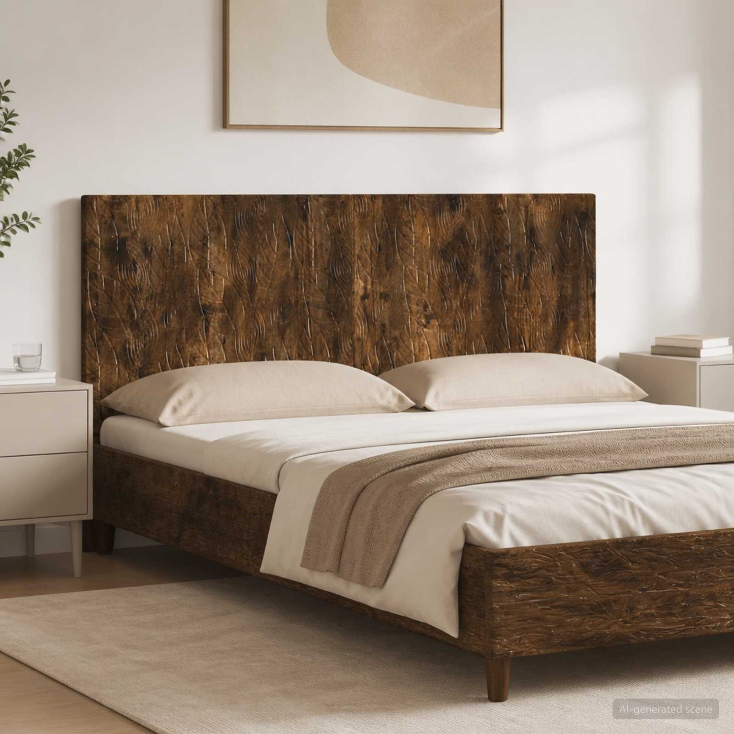 Wall-Mounted Headboard DELFT Smoked Oak Engineered Wood