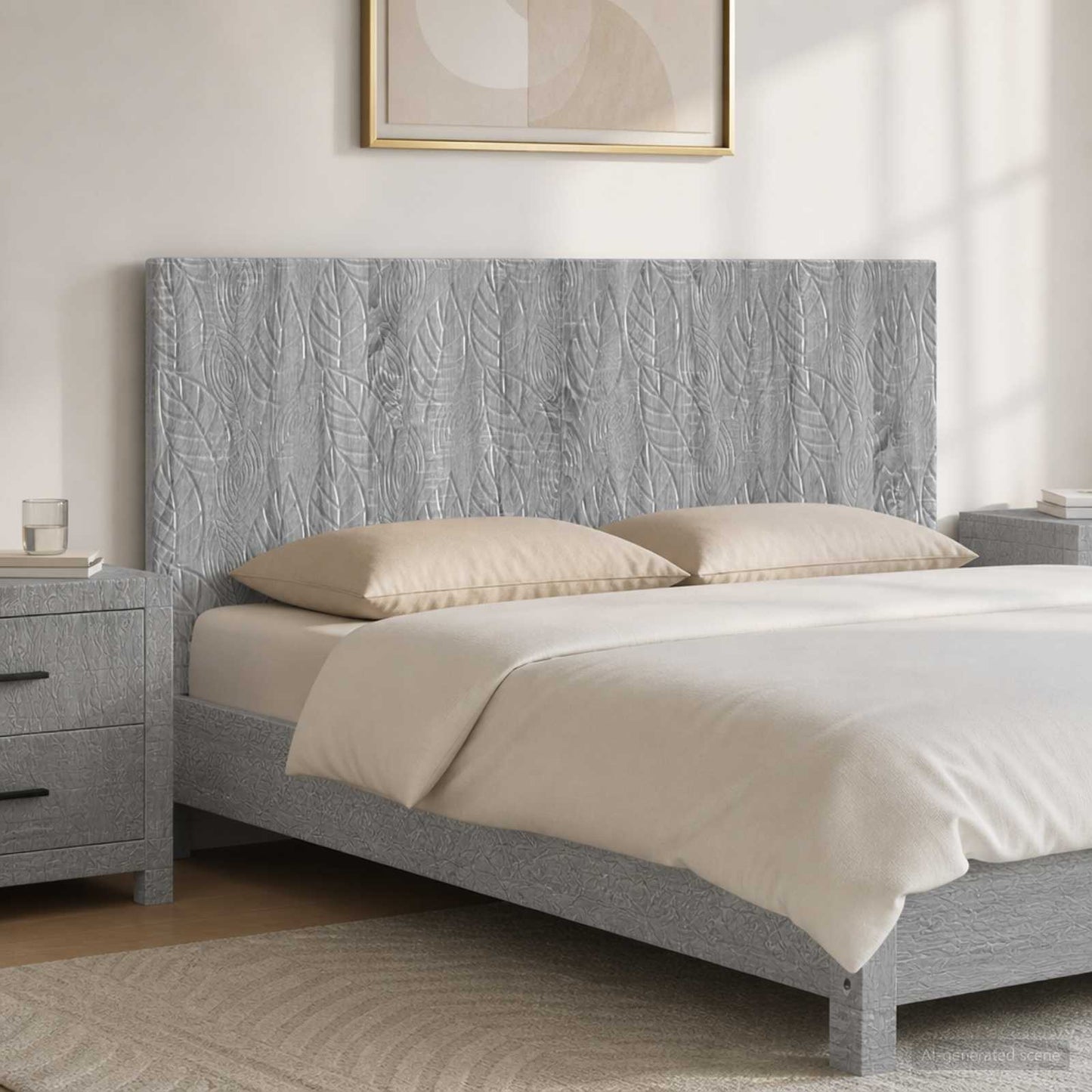 Wall-Mounted Headboard DELFT Grey Sonoma Engineered Wood