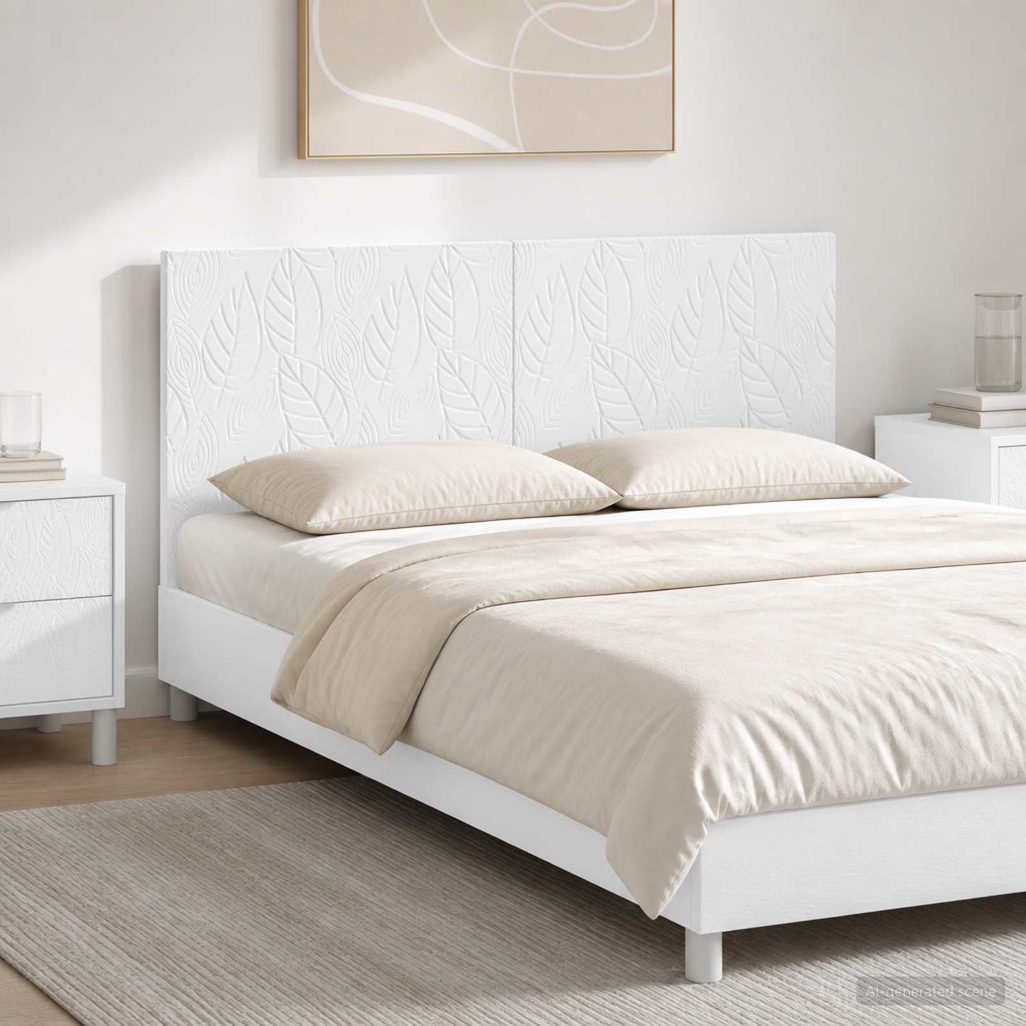 Wall-Mounted Headboard DELFT High Gloss White Engineered Wood