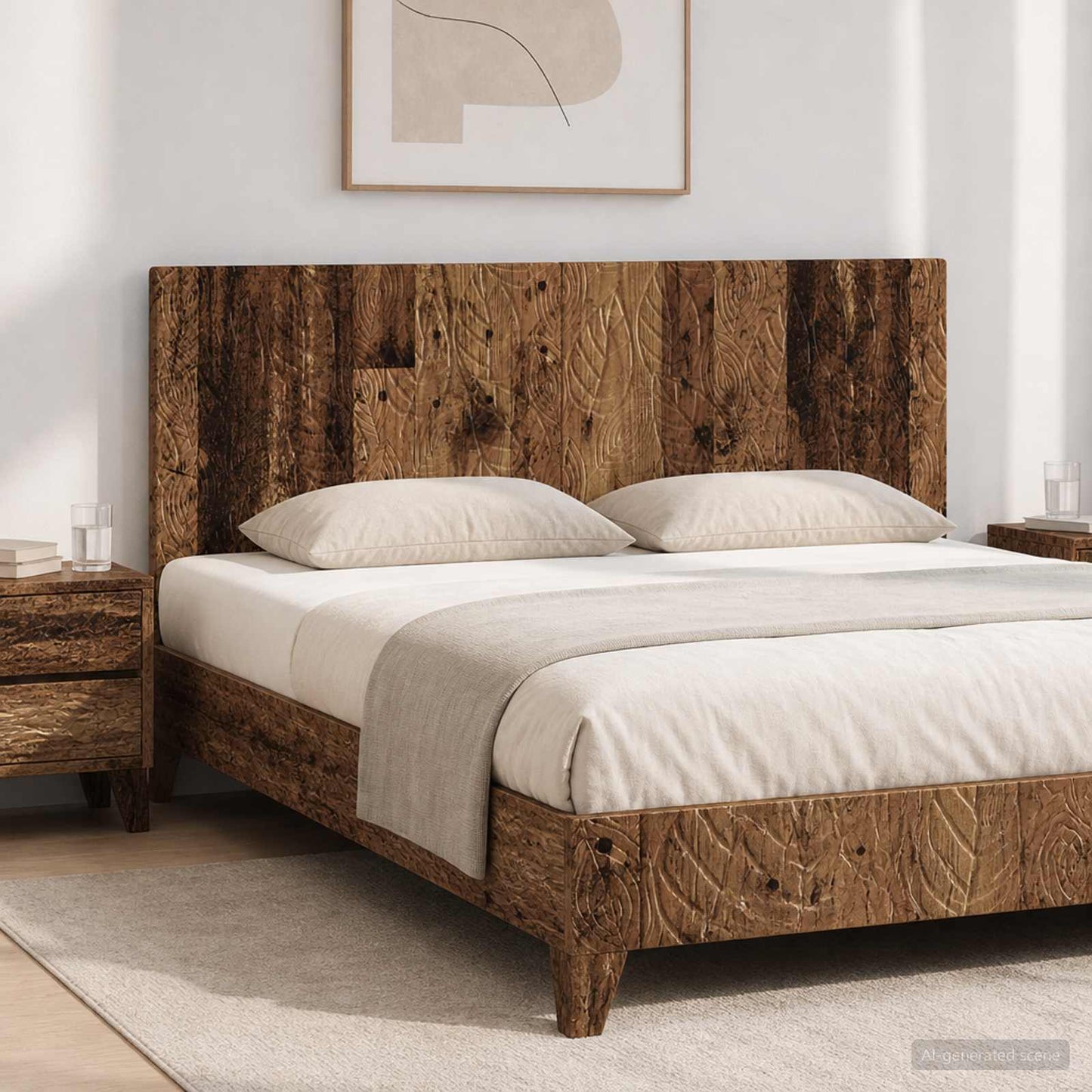 Wall-Mounted Headboard DELFT Old Wood Engineered Wood