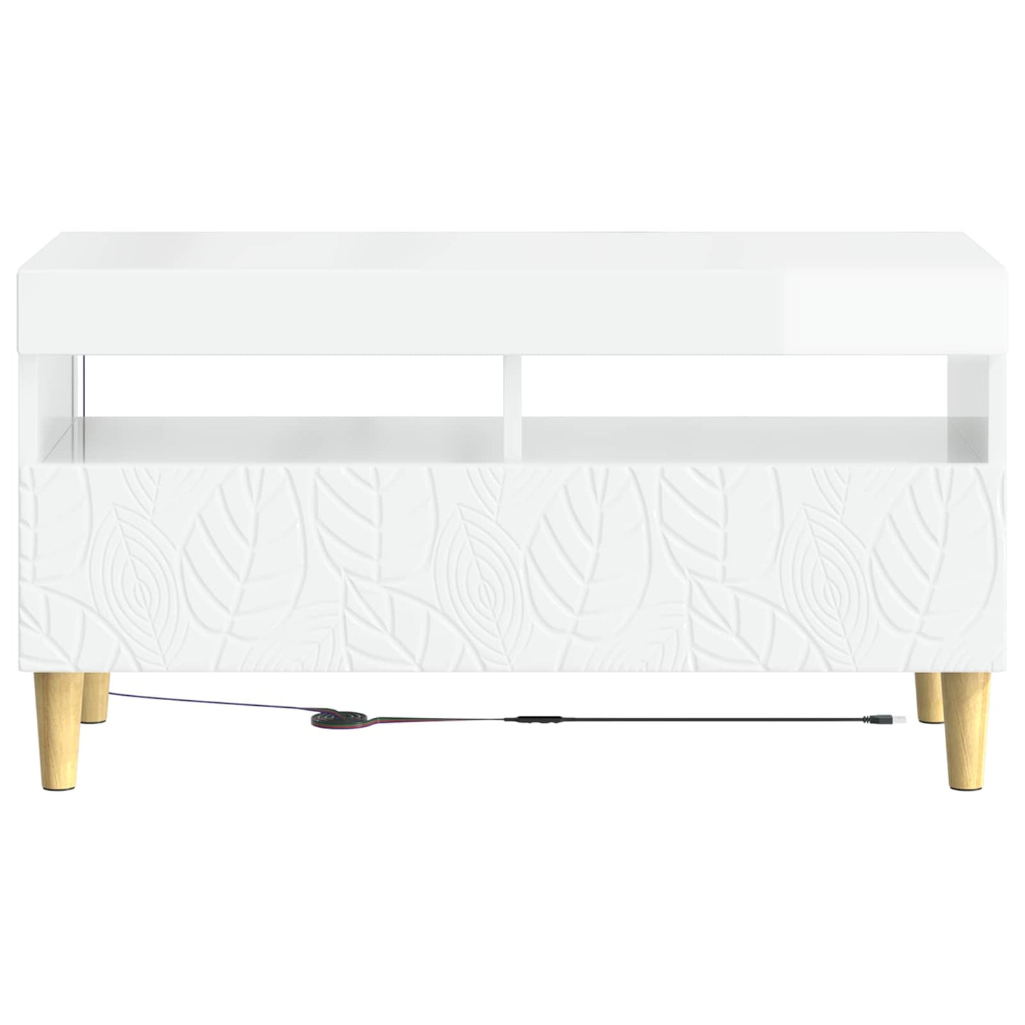LED TV Cabinet High Gloss White Engineered Wood