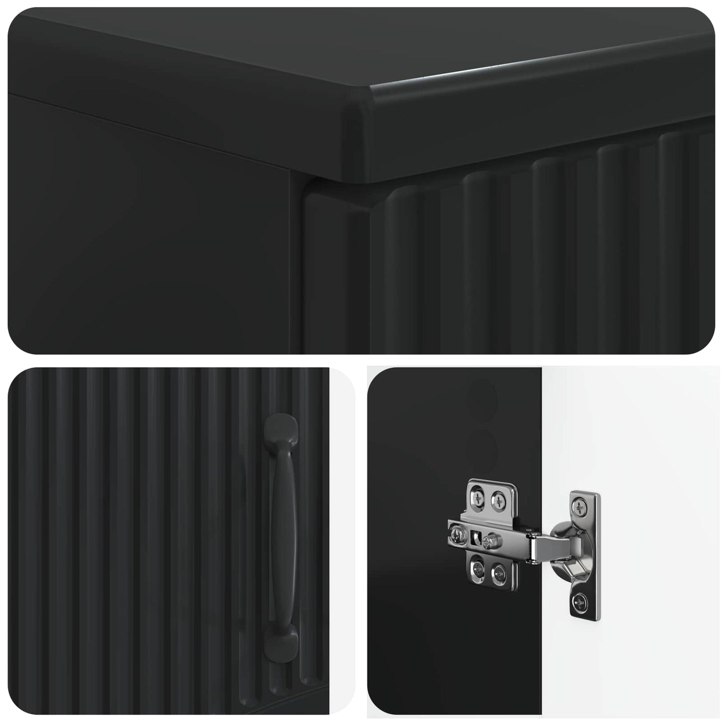 Bathroom Sink Cabinet HOORN Black 59.5 x 31.5x 56 cm