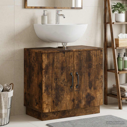 Bathroom Sink Cabinet HOORN Smoked Oak 59.5 x 31.5x 56 cm