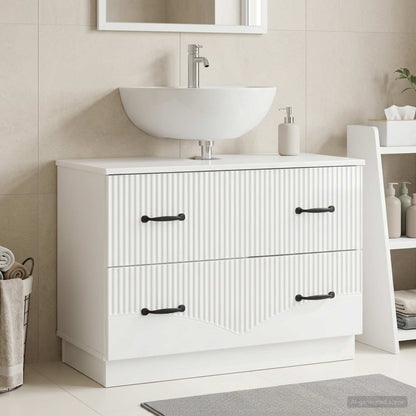 Bathroom Sink Cabinet HOORN High Gloss White 82 x 41x 56 cm