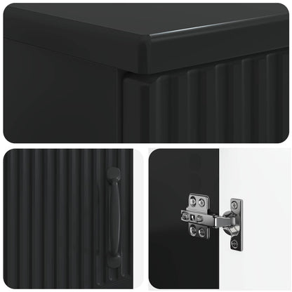 Bathroom Storage Cainet HOORN Black 30 x 31 x 77 cm