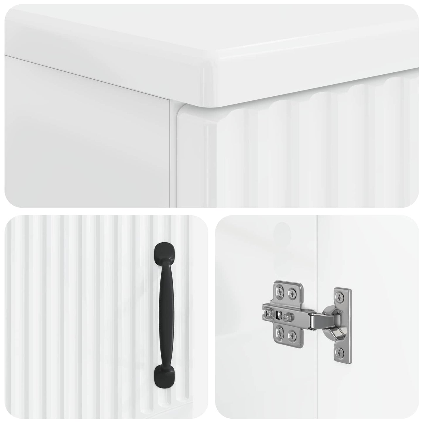 Bathroom Storage Cainet HOORN High Gloss White 30 x 31 x 77 cm