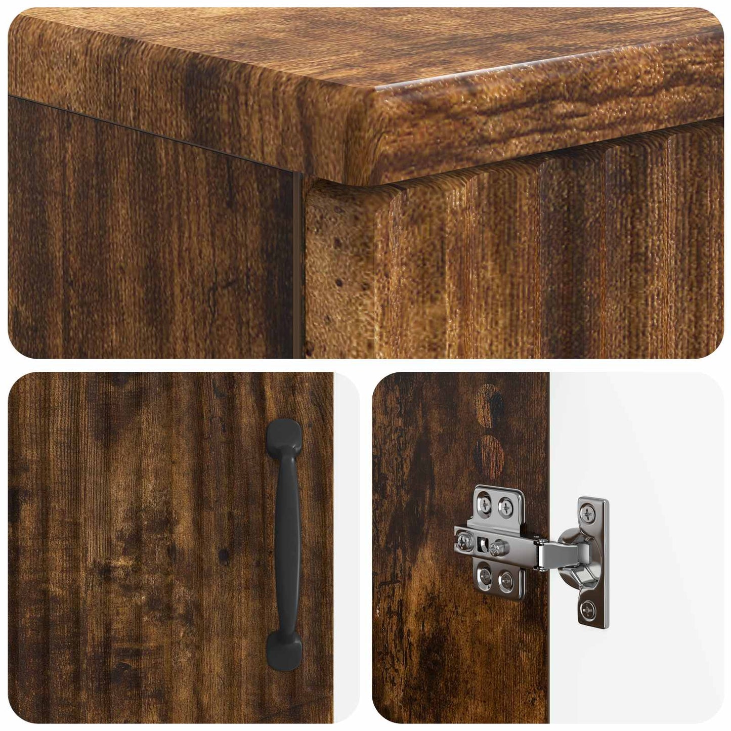 Bathroom Storage Cainet HOORN Smoked Oak 30 x 31 x 77 cm