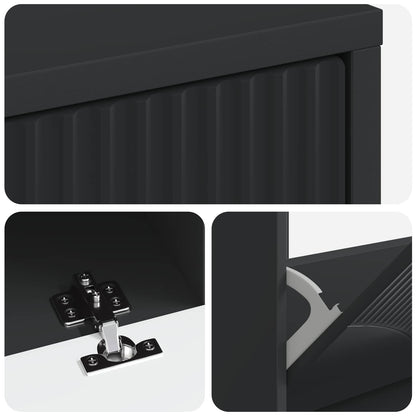 Shoe Cabinet HOORN 78 x 24 x 100 cm Engineered Wood Black