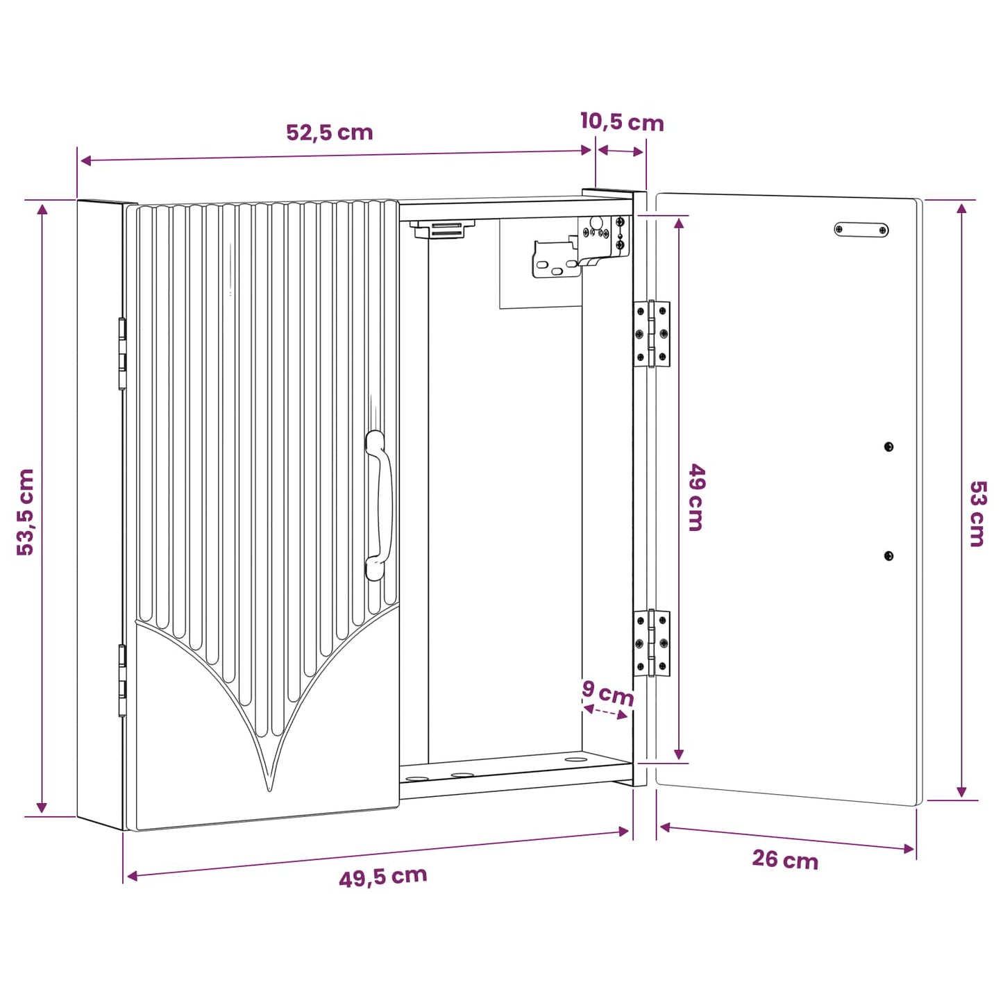 Dartboard Cabinet HOORN Artisan Oak 52.5 x 10.5 x 53.5 cm