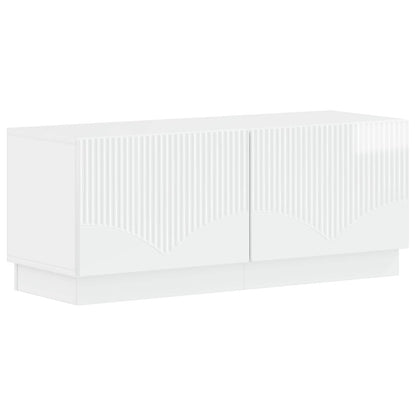 TV Cabinet High Gloss White Engineered Wood