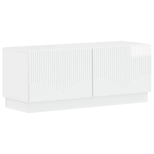 TV Cabinet High Gloss White Engineered Wood